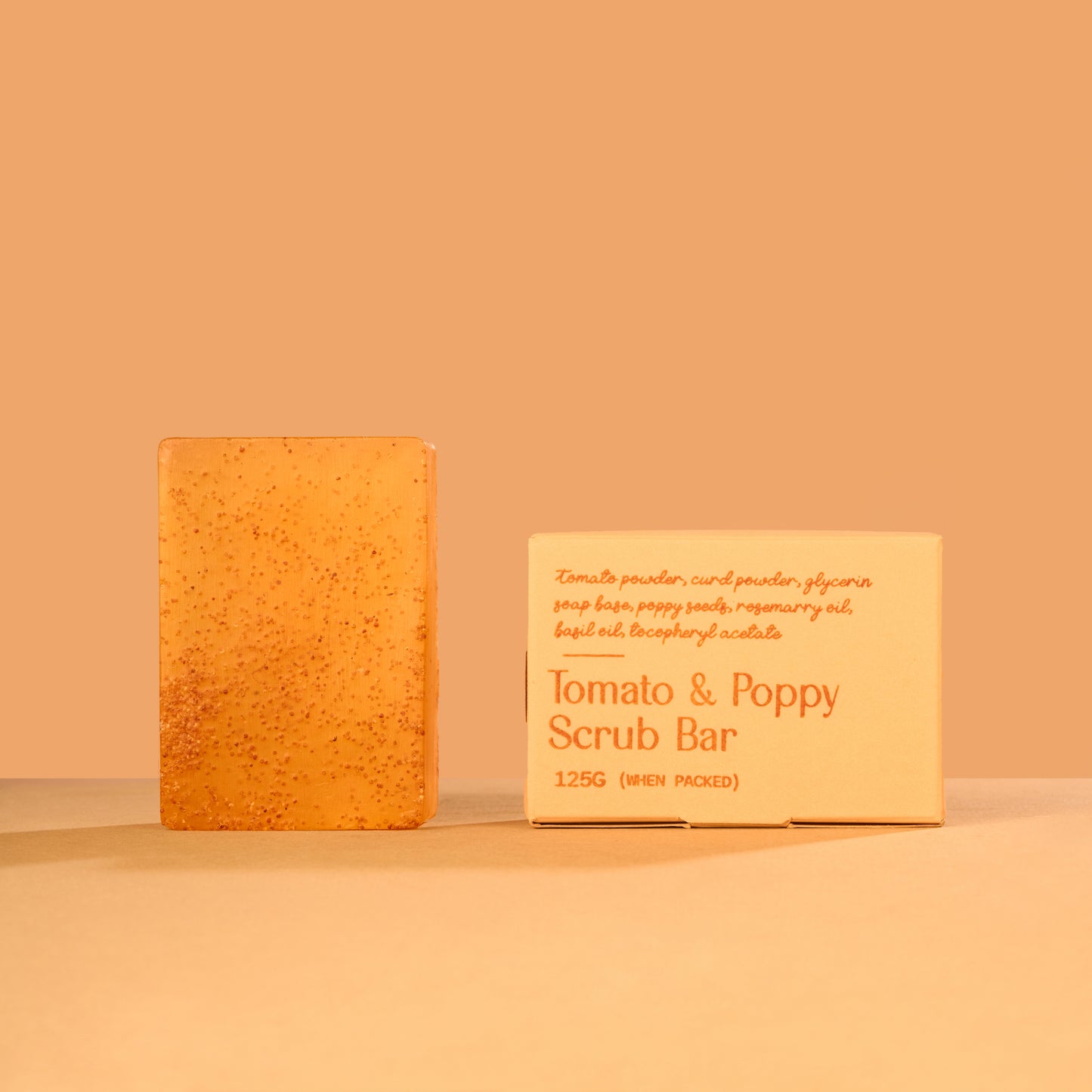 Tomato Poppy Seed Scrub Bar