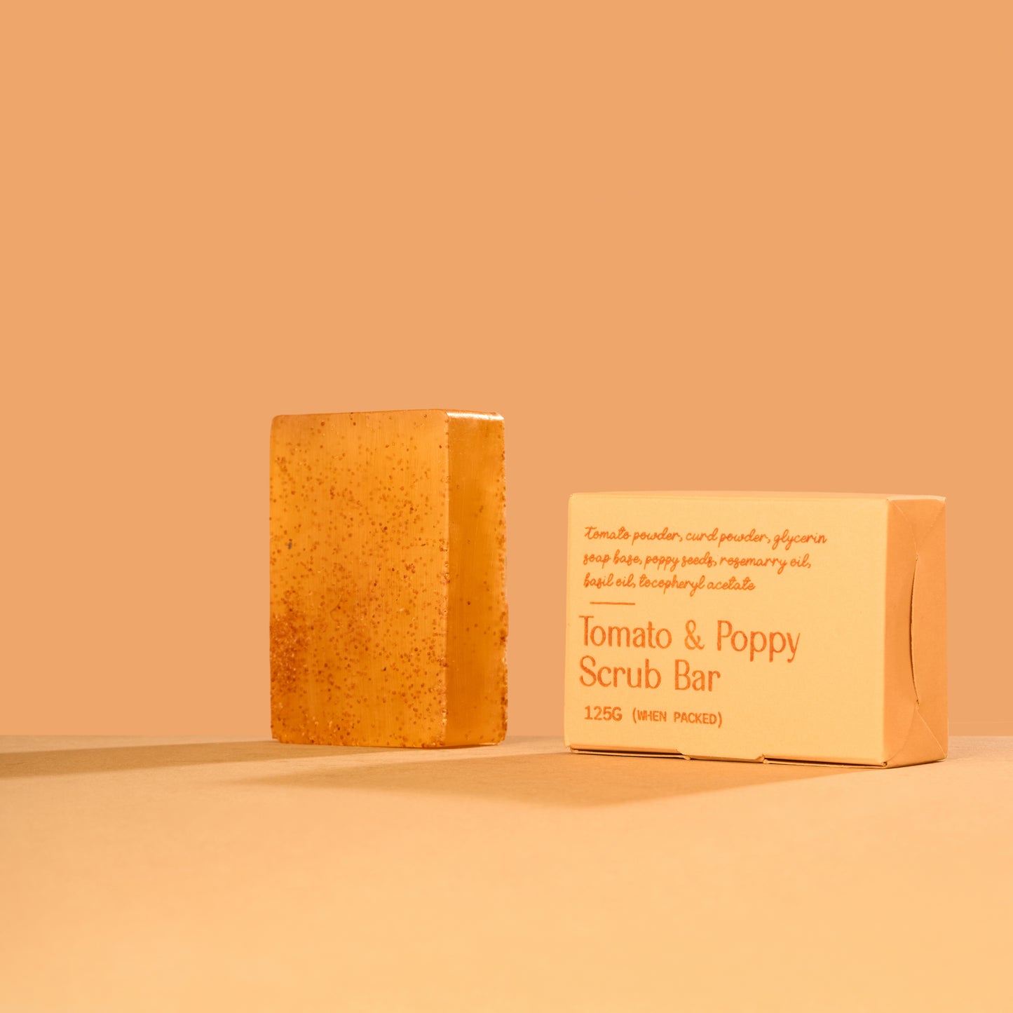 Tomato Poppy Seed Scrub Bar